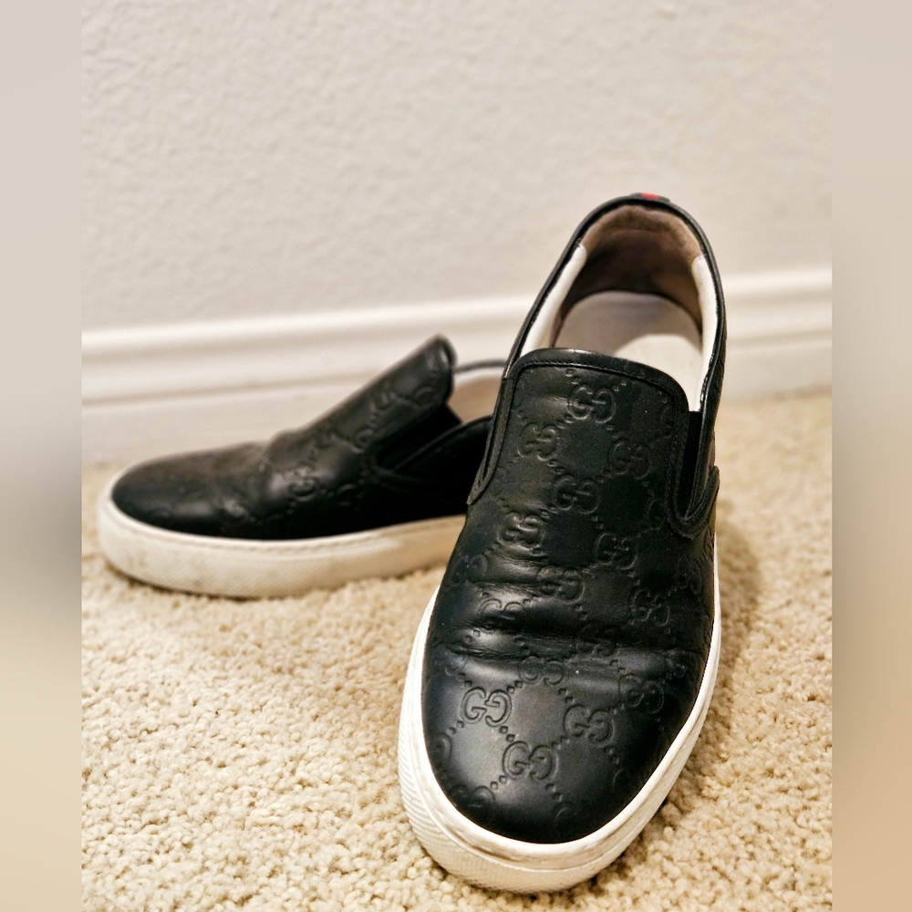Pre-owned Gucci Slip on Sneakers Mens